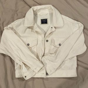 White corduroy trucker jacket